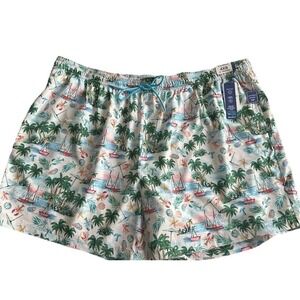 New Swim Trunks Caribbean Big Man 4XB Mesh Lined Boats Tropical 6" Inseam  $70